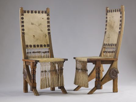 Pair of Walnut Hall Chairs